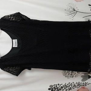 Black lace tunic top S